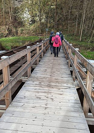 Wanderbrücke am Bodemerwehr
